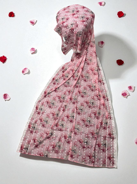 Elegant Artistry Cutwork Chikankari Lawn Shawl Edit25 (SH2582-04)