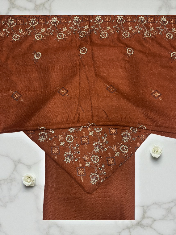 Elegant Attire Embroidered Peach Leather Edit25 (25DU01-03)