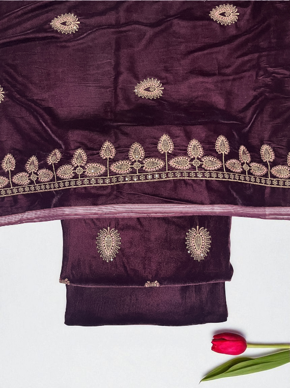 Elegant Luxury Embroidered Pure Micro Velvet Edit25 (CB17-02)