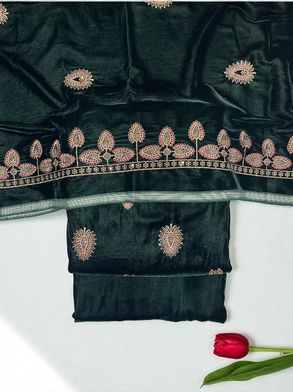 Elegant Luxury Embroidered Pure Micro Velvet Edit25 (CB17-03)