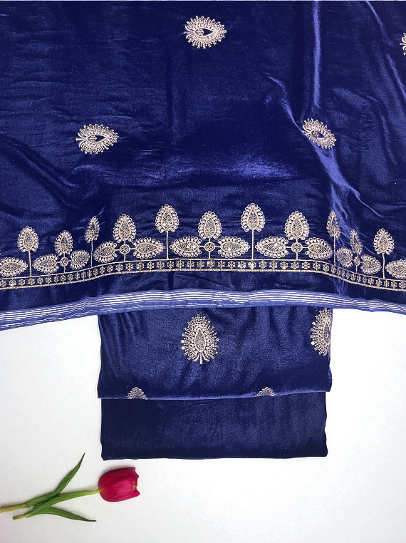 Elegant Luxury Embroidered Pure Micro Velvet Edit25 (CB17-05)