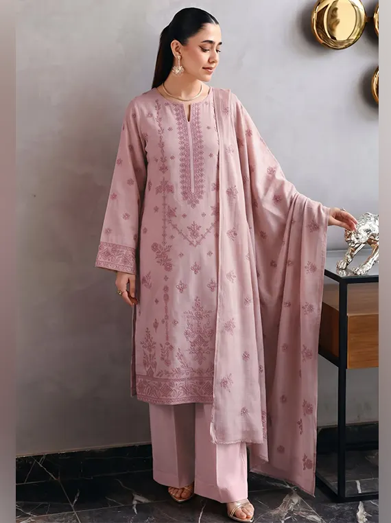 Eleganza by Mahrukh Premium Winter Embroidered Peach Collection’26 Vol-126 (D-01)