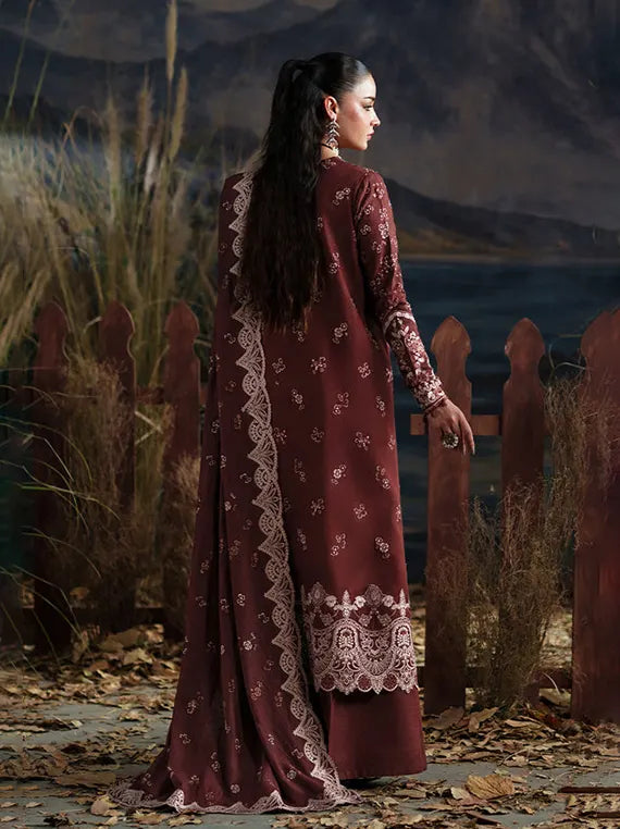 Emaan Adeel Winter Letters Unstitched Karandi Collection'26 (ROSEWOOD)