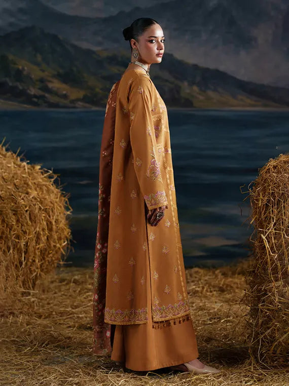Emaan Adeel Winter Letters Unstitched Karandi Collection'26 (SAFFRON STORIES)