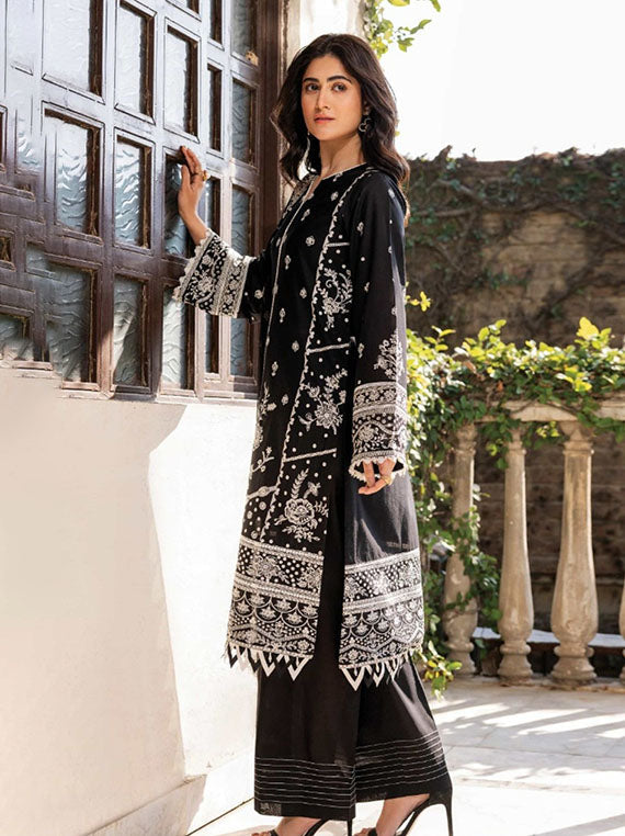 Embroidered Elite Lawn Collection 2026 (01-Midnight Glow)