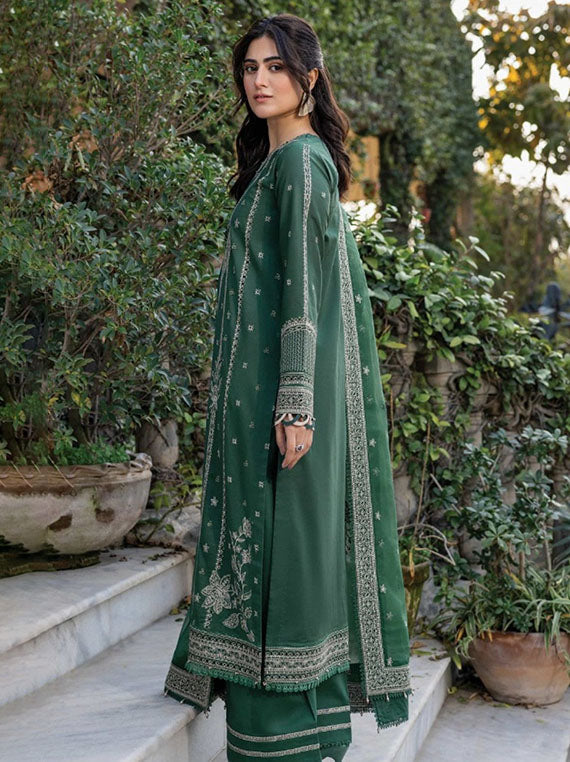 Embroidered Elite Lawn Collection 2026 (02-Emerald Eve)