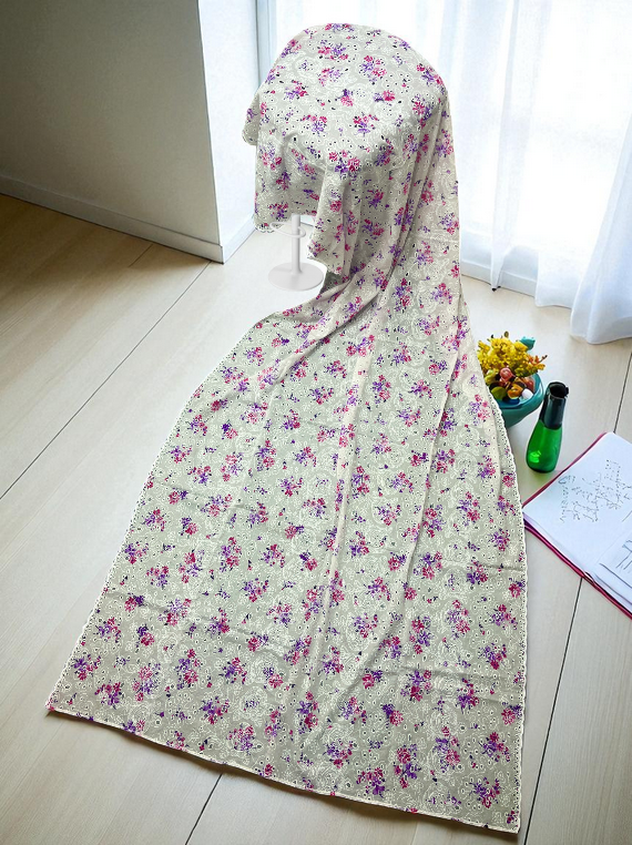 Embroidery Cutwork Chikankari Lawn Shawl Edit25 (25SH83-03)