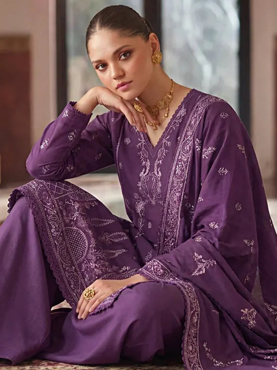 Emirah by Fantak Unstitched Embroidered Dhanak Collection'26 V-548 (D-01)