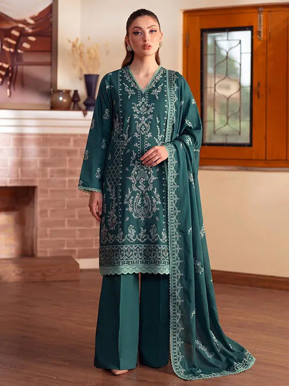 Emirah by Fantak Unstitched Embroidered Dhanak Collection'26 V-548 (D-02)