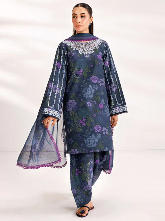 FARASHA Embroidered Printed Lawn Collection 2026 (02-Forest Moss)