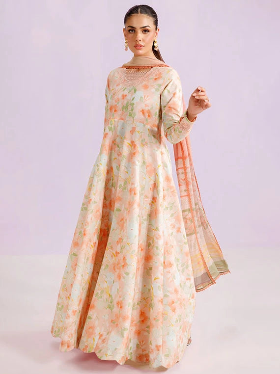 FARASHA Embroidered Printed Lawn Collection 2026 (03-Light Coral)