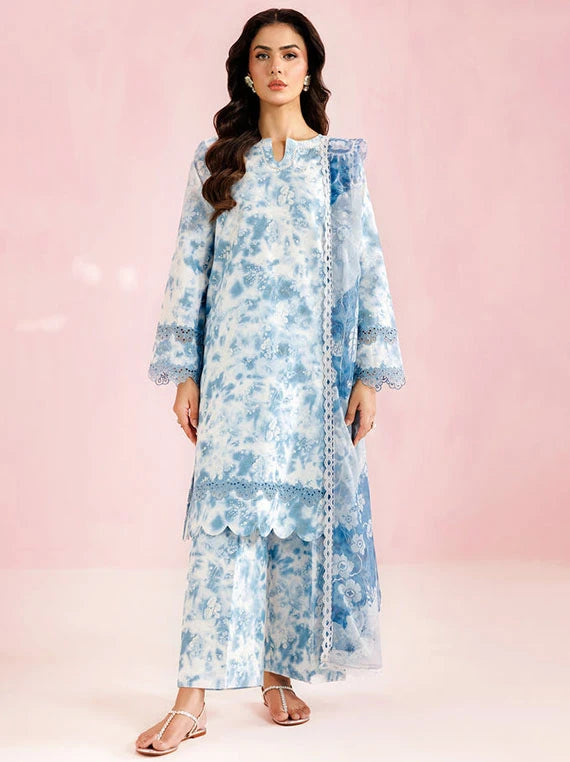 FARASHA Embroidered Printed Lawn Collection 2026 (07-Aqua Veil)