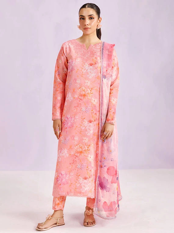 FARASHA Embroidered Printed Lawn Collection 2026 (08-Blush Satin)