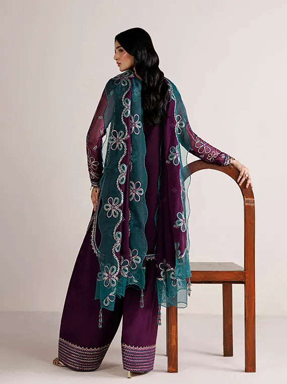 Farasha Unstitched Formal Chiffon Collection'26 (Plum Adore)