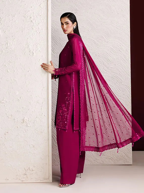 Farasha Unstitched Formal Chiffon Collection'26 (Rose Amour)