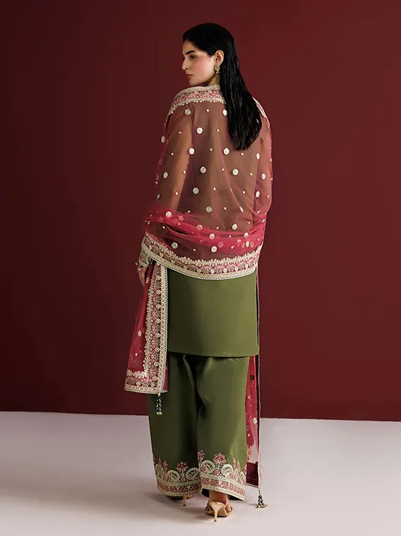 Farasha Unstitched Formal Chiffon Collection'26 (Scarlet Leaf)