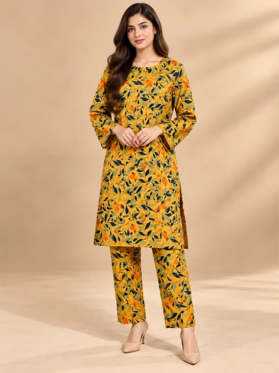 Fine Peach Stone Leather Printed 2pc Edit ’26 VOL-FB11 (D06)