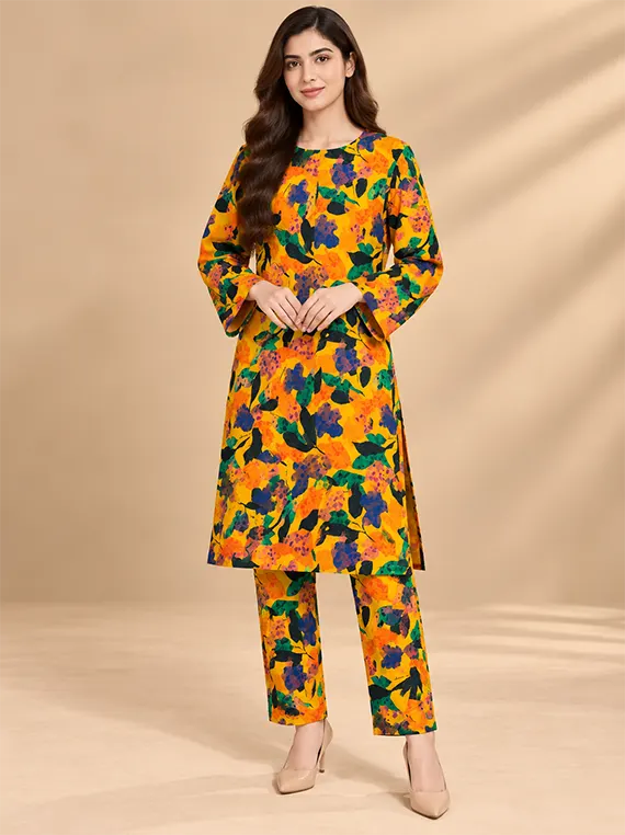 Fine Peach Stone Leather Printed 2pc Edit ’26 VOL-FB11 (D07)