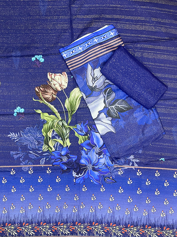 Flora Printed Zari Leather Peach Edit25 Vol-CB03 (CB03-01)