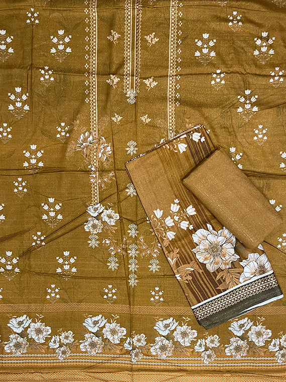 Flora Printed Zari Leather Peach Edit25 Vol-CB03 (CB03-08)