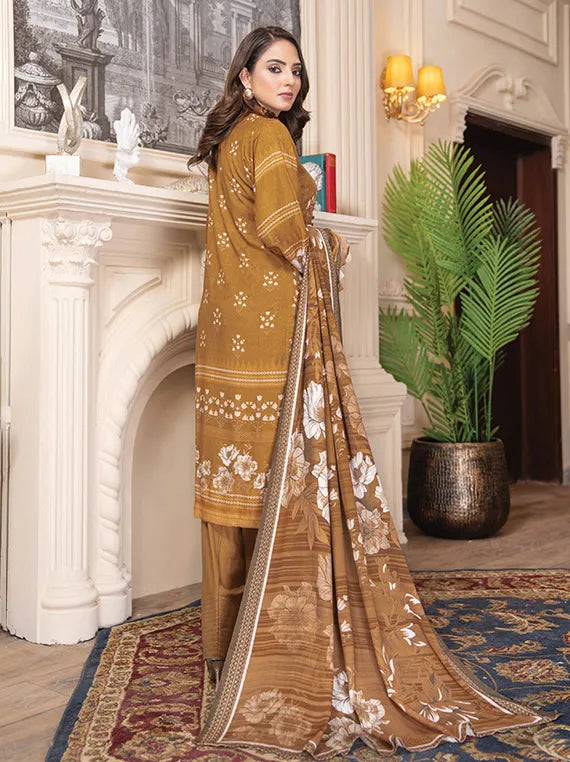 Flora Zari Leather Peach Collection 2025 By Chawla Fabric (D-04)