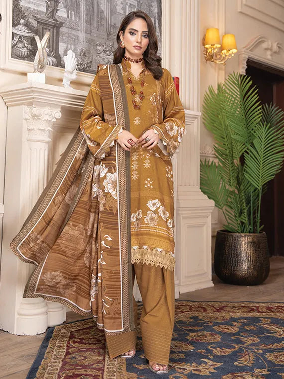 Flora Zari Leather Peach Collection 2025 By Chawla Fabric (D-04)