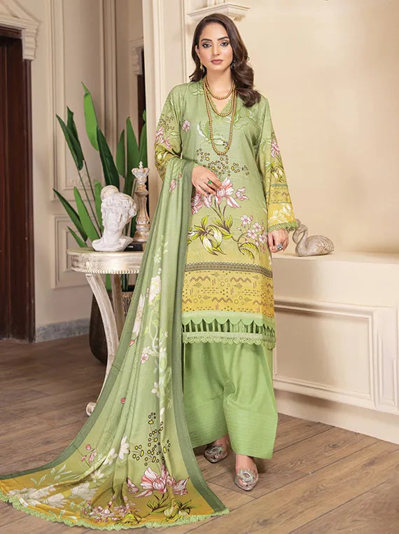 Flora Zari Leather Peach Collection 2025 By Chawla Fabric (D-06)