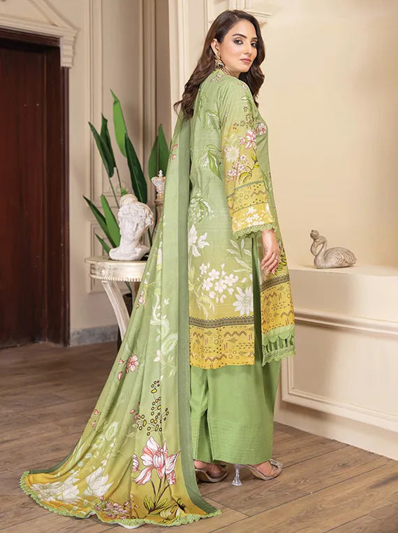 Flora Zari Leather Peach Collection 2025 By Chawla Fabric (D-06)