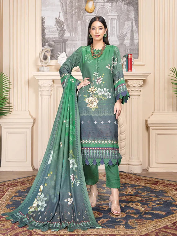 Flora Zari Leather Peach Collection 2025 By Chawla Fabric (D-08)