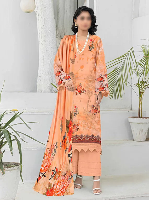 Flora by Fantak Embroidered Bamboo Slub Airjet Collection 2025 (D-05)