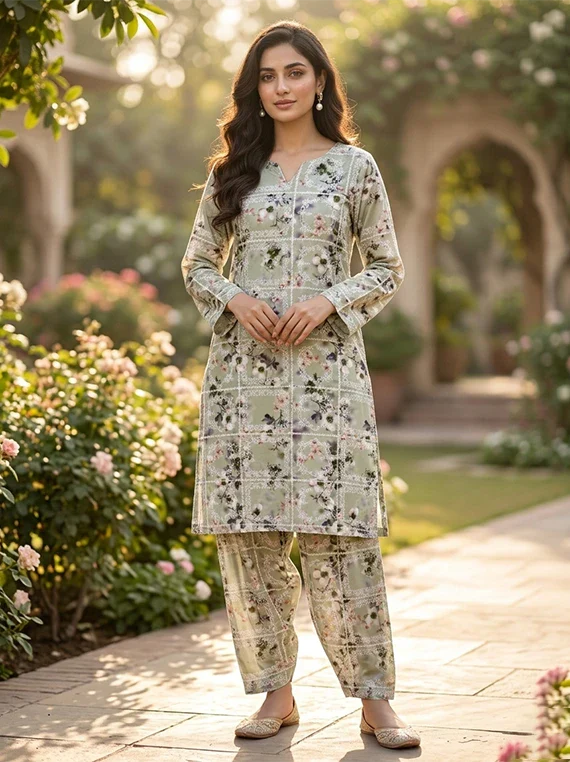 Floral Printed Lawn By Umar Poshak Edit26 Vol-FA26