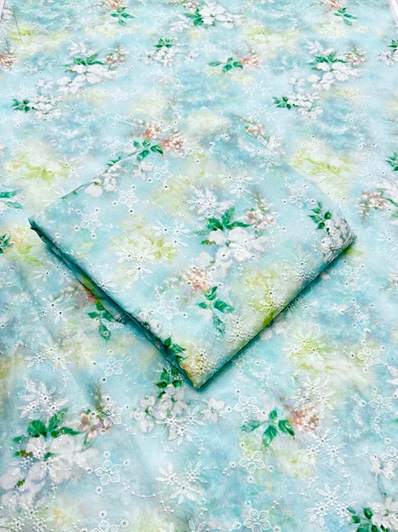 Flowers Printed Chikankari Lawn Edit26 Vol-FA27 (D-01)