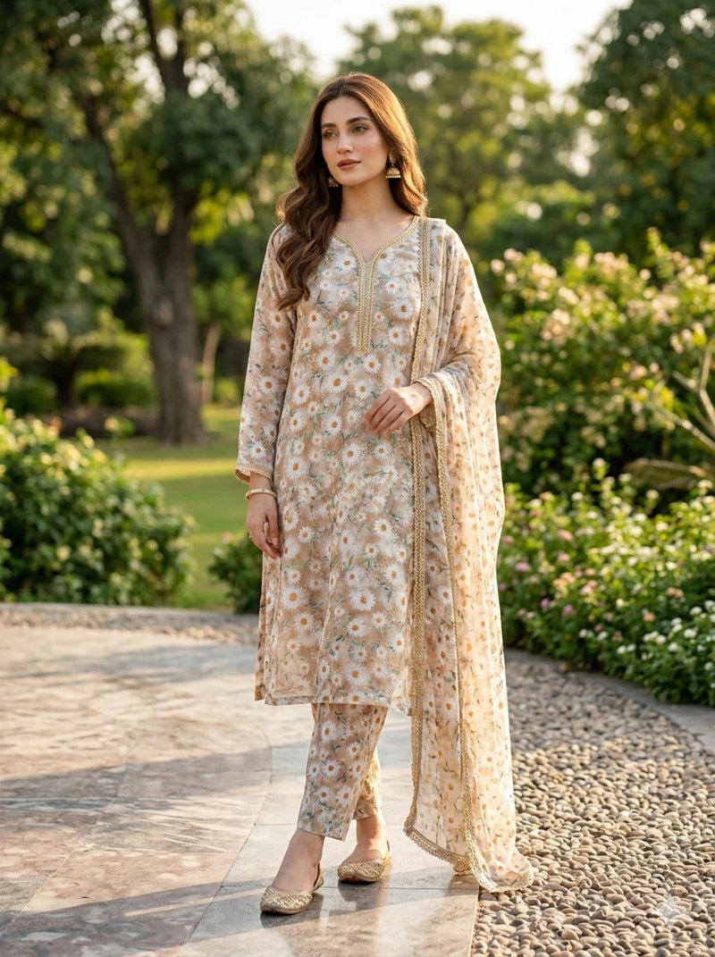 Flowers Printed Chikankari Lawn Edit26 Vol-FA27