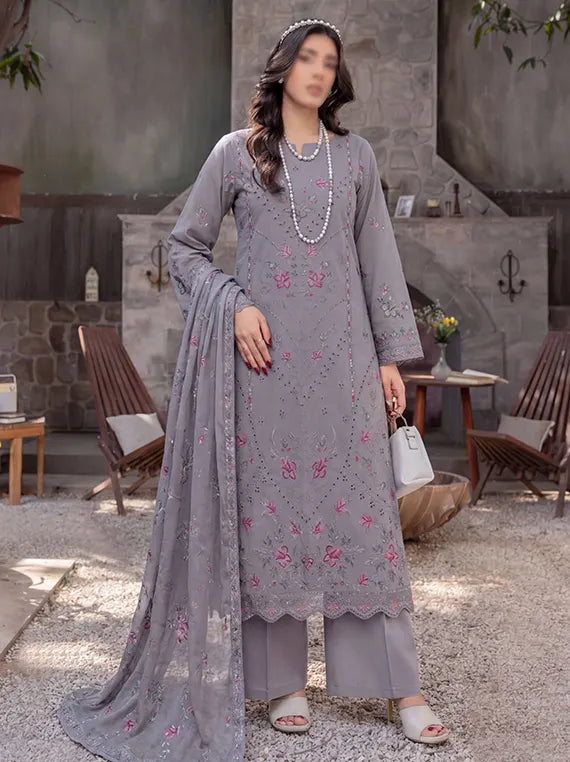 Grace by Fantak Unstitched Embroidered Viscose Collection'26 V-529 (D-02)