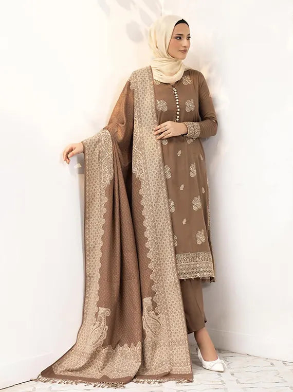 Gul-E-Zarki Leather Peach Unstitched Collection'26 (D-02)