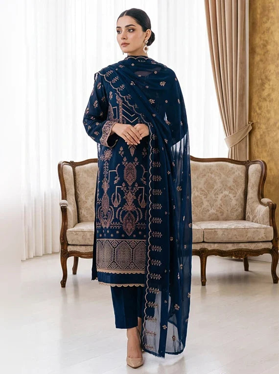 Gul Noor By Manizay Embroidered Karandi 2026 (D-02)