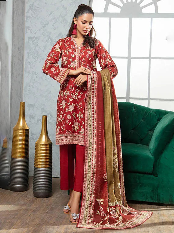 GulAhmed Printed Embroidered Khaddar Collection 2026 (WNS-52095)