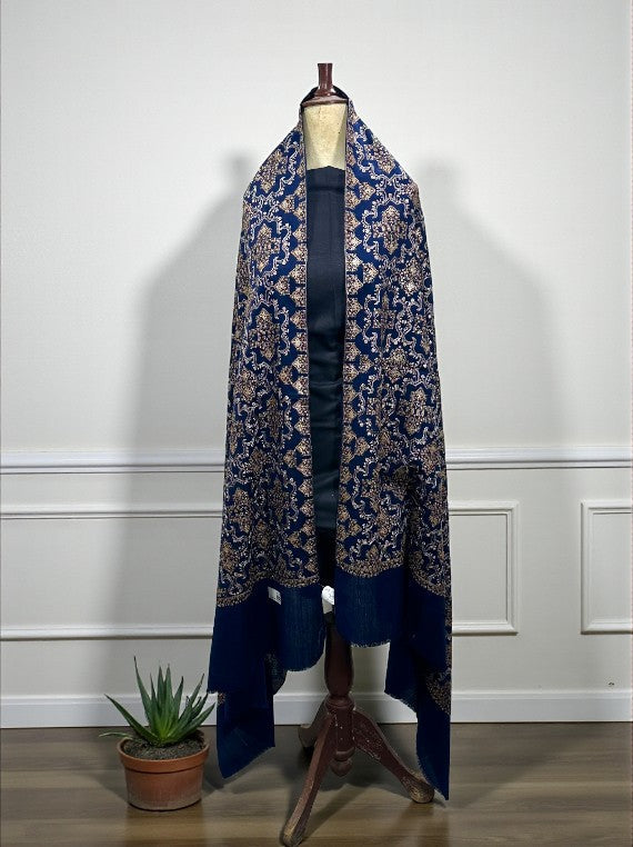 Guldasta Embroidered Sequins Jall Wool Shawl Edit 2025 (25DS08-04)