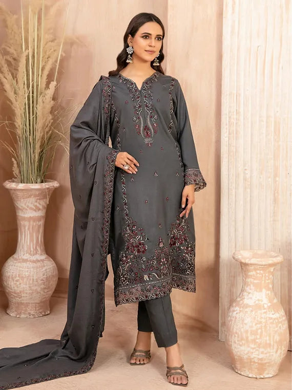 HANARA Embroidered Leather Peach Collection 2025 by Tawakkal Fabrics (D-5498)