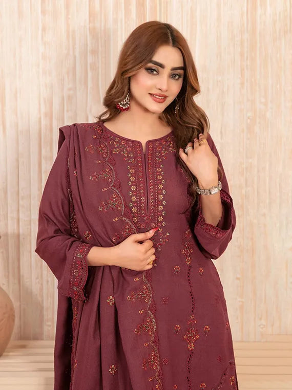 HANARA Embroidered Leather Peach Collection 2025 by Tawakkal Fabrics (D-5502)