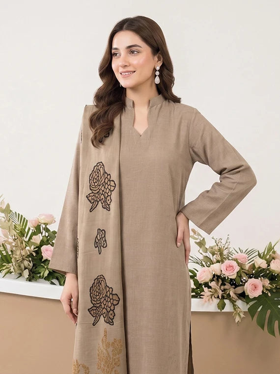 Julian by Tawakkal Fabrics Leather Peach Unstitched Collection'26 (D-5902)