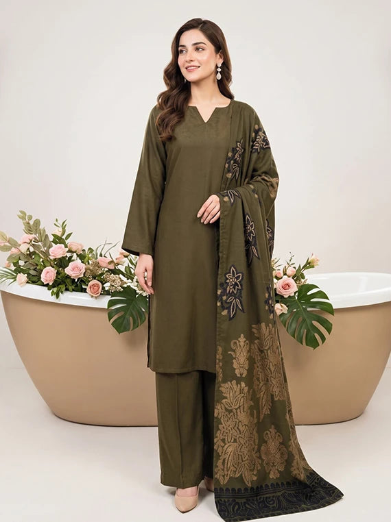Julian by Tawakkal Fabrics Leather Peach Unstitched Collection'26 (D-5904)
