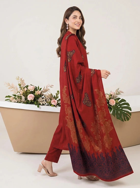 Julian by Tawakkal Fabrics Leather Peach Unstitched Collection'26 (D-5905)