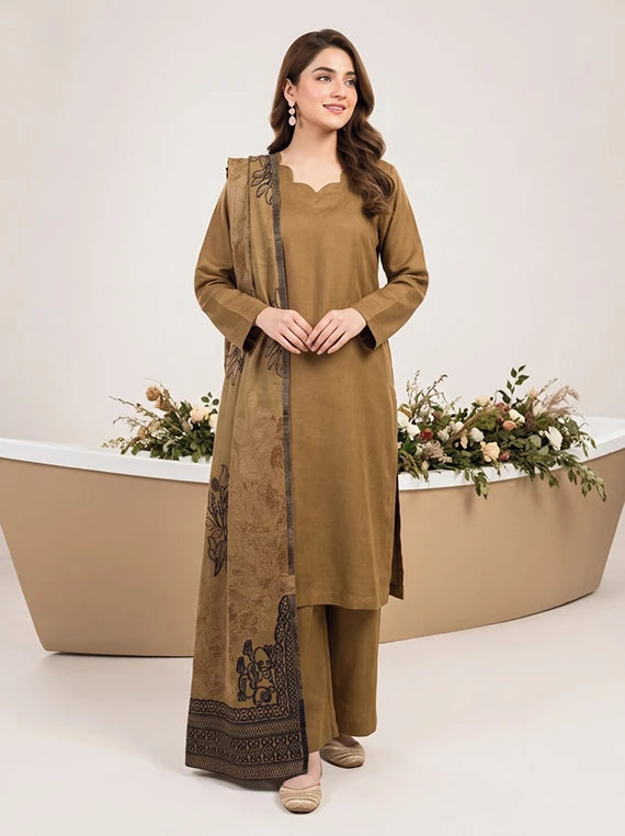 Julian by Tawakkal Fabrics Leather Peach Unstitched Collection'26 (D-5906)