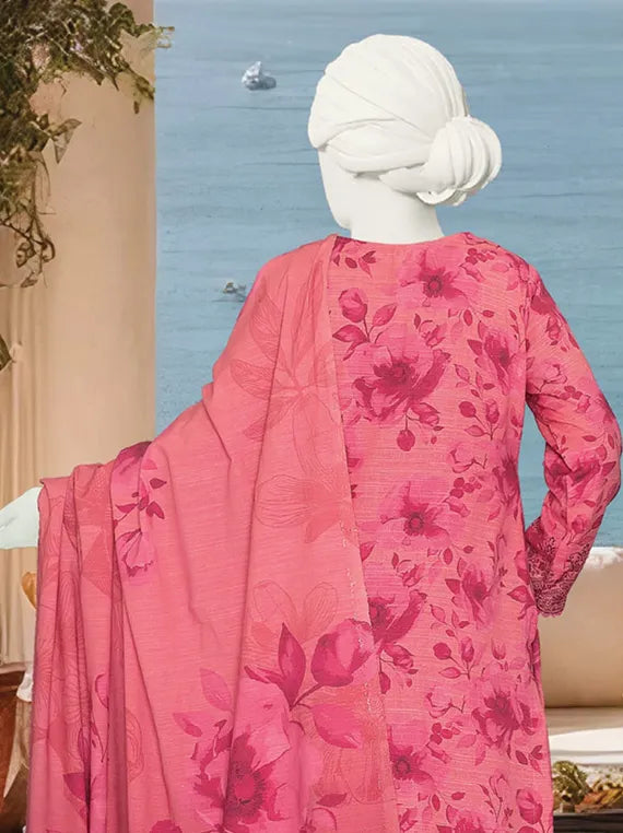 KHUSHBU by ABC Printed Peach Slub Collection 2025 (D-555)