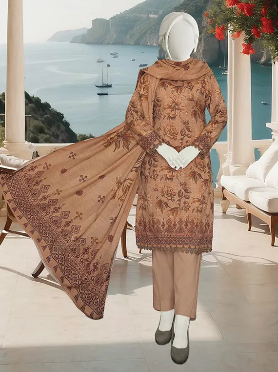 KHUSHBU by ABC Printed Peach Slub Collection 2025 (D-558)