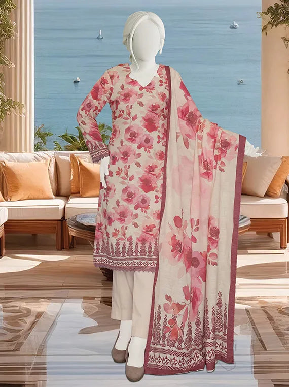 KHUSHBU by ABC Printed Peach Slub Collection 2025 (D-561)