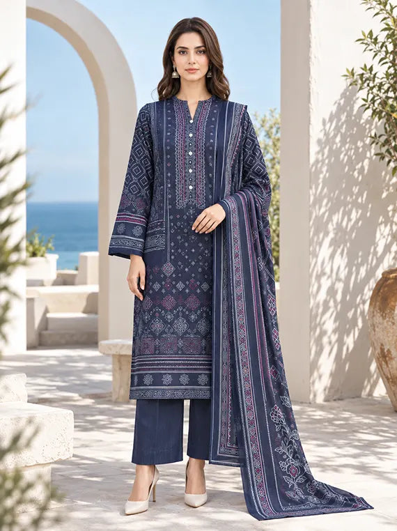 Khaddar Printed Unstitched Collection'26 Vol-01 (U5413SU-3PC-143)