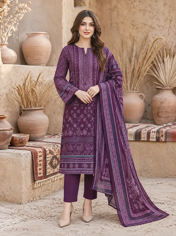 Khaddar Printed Unstitched Collection'26 Vol-01 (U5413SU-3PC-489)