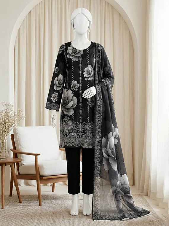 Kum Kum by ABC Embroidered Lawn Collection 2026 Vol-03 (D-01)